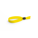 Soft, glossy satin event wristband with secure fastening