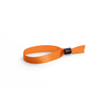 Soft, glossy satin event wristband with secure fastening