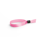 Soft, glossy satin event wristband with secure fastening