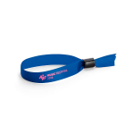 Soft, glossy satin event wristband with secure fastening image with logo