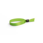 Soft, glossy satin event wristband with secure fastening