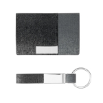 Elegant set with card holder and keyring grey colour third view