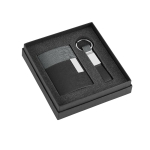Elegant set with card holder and keyring grey colour