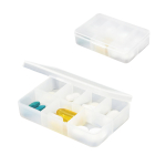 Pillbox with 7 dividers and lid, ideal for pills various colours