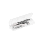 Case made of PP with compass and lead pencil, College white colour