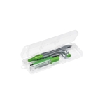 Case made of PP with compass and lead pencil, College light-green colour
