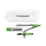 Case made of PP with compass and lead pencil, College main view