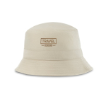 Bob-style canvas hat, cotton and polyester, 220 g/m2 beige colour image with logo