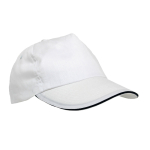 Sandwich-style polyester cap with tie closure and ventilation holes white colour