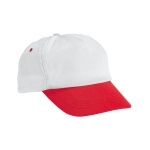 Cap made of polyester, coloured details printed for promotions red colour