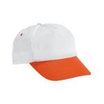 Cap made of polyester, coloured details printed for promotions orange colour