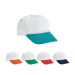 Cap made of polyester, coloured details printed for promotions main view