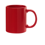 Branded ceramic mug in bright colours, 330 ml red colour