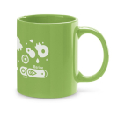 Branded ceramic mug in bright colours, 330 ml light-green colour image with logo