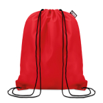 Drawstring bag made from recycled bottle plastic for sustainability