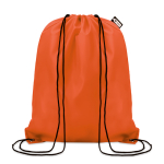 Drawstring bag made from recycled bottle plastic for sustainability