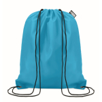 Drawstring bag made from recycled bottle plastic for sustainability