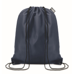 Drawstring bag made from recycled bottle plastic for sustainability