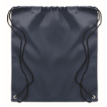 Drawstring bag made from recycled bottle plastic for sustainability navy-blue colour second view