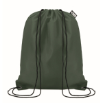 Drawstring bag made from recycled bottle plastic for sustainability