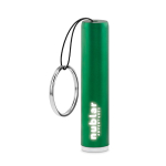 Flashlight branded with a glowing logo as a promotional item