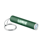 Flashlight branded with a glowing logo as a promotional item