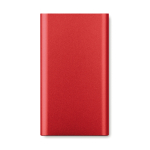 Aluminium wireless power charger, 4000 mAh red colour second view