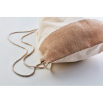 Gym bag made of 160 g/m2 cotton, jute detail, natural beige colour third view