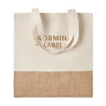 Tote bag with imitation jute details, 160 g/m2, Natural beige colour main view