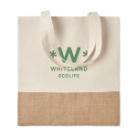 Tote bag with imitation jute details, 160 g/m2, Natural beige colour second main view