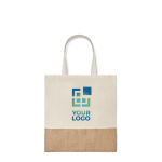 Tote bag with imitation jute details, 160 g/m2, Natural view with print area