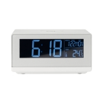 White alarm clock, wireless charging function for phones white colour third view