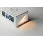 White alarm clock, wireless charging function for phones white colour sixth view