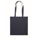 Eco cotton bag with reinforced long handles, 140 g/m2 navy-blue colour third view