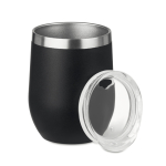 Double-walled thermal mug with transparent drink-lid, 300 ml black colour second view