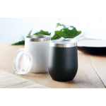 Double-walled thermal mug with transparent drink-lid, 300 ml black colour ambient view