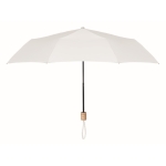 Foldable manual umbrella made of RPET with matching cover, Ø 99 white colour