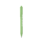 Sustainable ballpoint pen made of a wheat straw mix, blue ink green colour view with print area