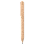 Sustainable ballpoint pen made of a wheat straw mix, blue ink orange colour second view