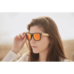 Sunglasses, bamboo temples & mirrored lenses, UV400 protection third ambient view
