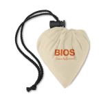 Foldable cotton bag, 105 g/m2, Strawberry Cotton beige colour second main view