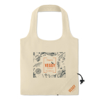 Foldable cotton bag, 105 g/m2, Strawberry Cotton beige colour second main view