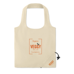 Foldable cotton bag, 105 g/m2, Strawberry Cotton beige colour third main view