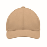 Promotional baseball cap with 6 panels and tuck tab beige colour second view