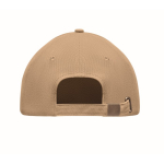 Promotional baseball cap with 6 panels and tuck tab beige colour third view
