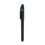 Ballpoint pen with black gel ink and rubberised surface blue colour