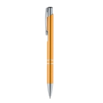 Metal ballpoint pen in many colours with black ink orange colour