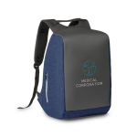 Exclusive anti-theft laptop backpack, 15.6” blue colour image with logo