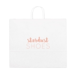 Large white paper, bag kraft paper for shopping, 100 g/m2 white colour image with logo 2