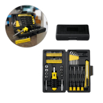 45-piece steel and plastic tool set in case various colours